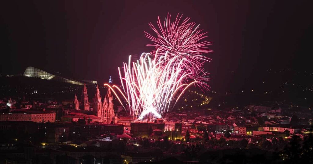 Feuerwerk in Santiago de Compostela